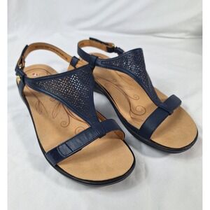 REVERE‎ Santa Fe Blue French Sandals Blue Open Toe Adjustable Size US 11M EU 42M